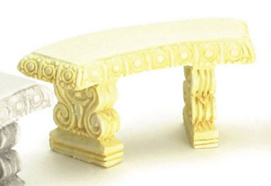 Dollhouse Miniature Curved Bench, 2Pc Ivory